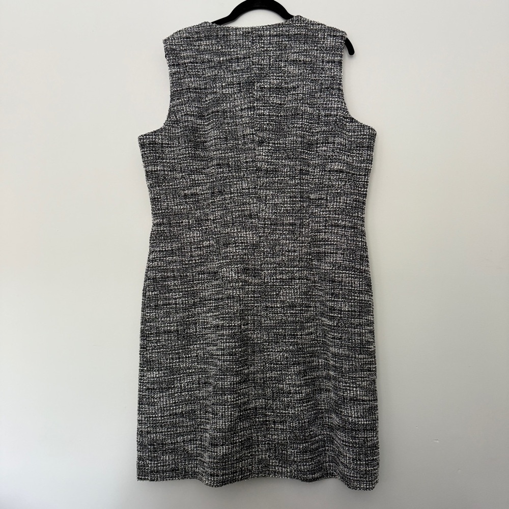 New York & Company Black, White & Green Tweed Sheath Dress - Picture 4 of 7